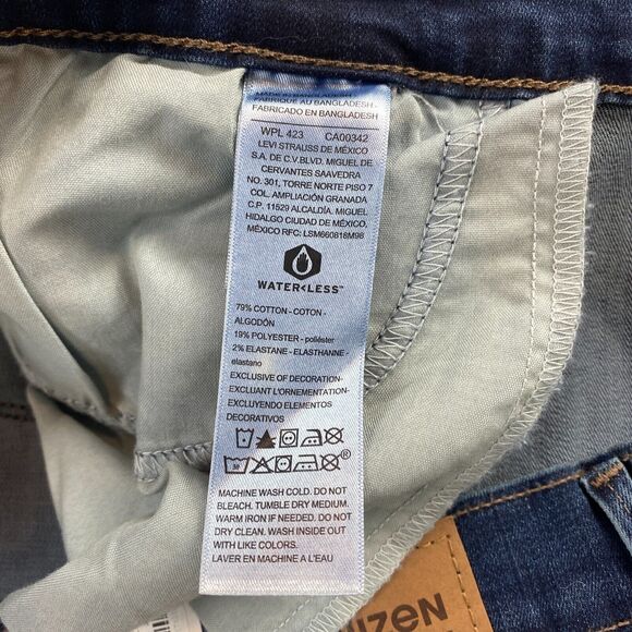 Denizen Levi's Super Stretch High Rise Straight Jeans Womens Size 24 Blue Denim - Picture 6 of 13